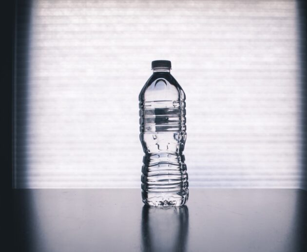 Reusable water bottle for hiking outdoors